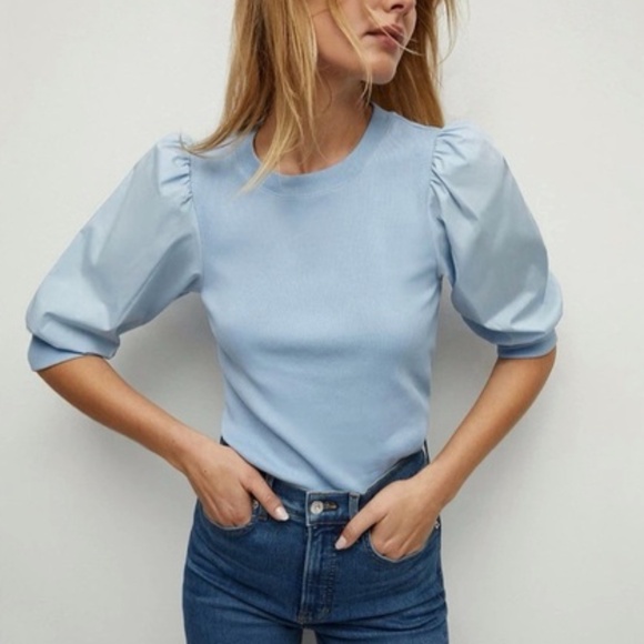 NWT Veronica Beard Lake Blue Coralee Top - size XL - Picture 1 of 3